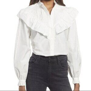 𝅺🤍 NWT All Saints White Button Down Blouse - 00​